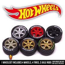1/64 Scale 6 SPOKE TE37 v8 Real Riders Wheels Rims Tires Set for Hot Wheel picture