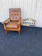 65279 Antique Victorian Oak Morris Chair Recliner picture