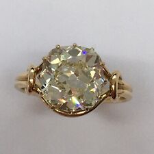 1890s  Victorian 14K 3.67 Ct Diamond Antique Ring Handmade American Size 6.25 picture