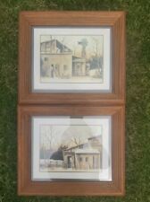 Robert Nidy Barn Scene Prints, Signed, Framed, Vintage picture