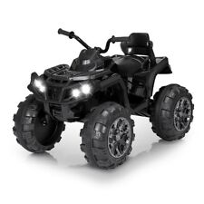 Black 24V Kids Ride-On Electric ATV Off-Road Quad Car Toy w/2 Speeds LED Lights picture