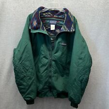 Vintage Lands End Jacket Adult Extra Large XL Green Aztec Lined Made in USA Mens picture