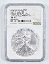 2007-W Burnished Annual Set - American Silver Eagle MS70 NGC picture