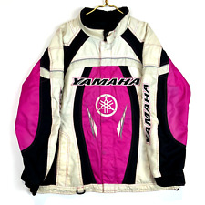 Vintage Yamaha Women's Snowmobile Racing Shell Bomber Jacket Size 12 Pink picture