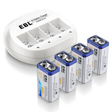 EBL 9v Battery USB Rechargeable Lithium 6f22 PP3 Block 9volt Li-ion  charger Lot picture