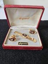 Vintage Loyal Order Of Moose HAYWARD 12k Gold Filled Cuff Links & Tie Clip LOOM picture