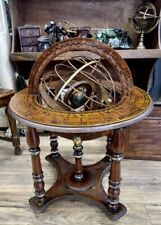 Rare Antique Armillary Sphere Astrological Globe/ Zodiac Globe In Wooden Stand picture