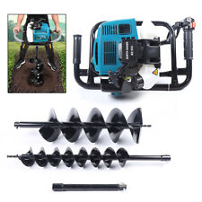 52cc 2 Stroke Post Hole Digger with 2 Bits Gas Powered Earth Auger Drill Machine picture