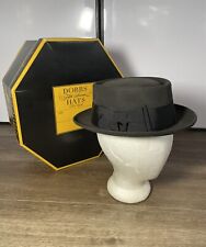 Vintage Dobbs Fifth Avenue Black Hat Size 7 with Original Hat Box Walter White picture