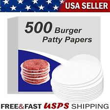 upto 500pcs 4 Inches Round Hamburger Patty Wax Paper Sheets For Burger Press picture