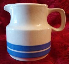 Vintage Mid-Century Blue Banded Roseville Ohio Stoeware Pitcher picture