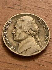 1946 Jefferson Nickel NO MINT MARK RARE Post-War Coin (M30) picture