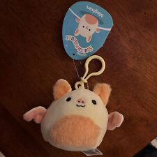 Squishmallow 3.5 inch Meghan The Bat White Peach Clip On Plush NEW Tag  picture