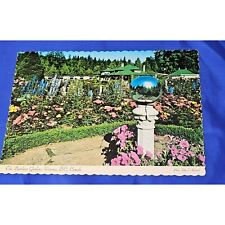 Butchart Gardens Postcard Victoria BC Chrome Divided Scalloped Edges picture