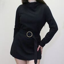 Vintage 60s Mod Micro Mini Dress With Matching O Ring Belt Rare Go Go Dress picture