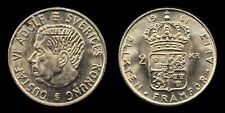 1961 Sweden 2 Kronor, .400 Silver, Portrait of King Gustaf VI Adolf, Arms picture