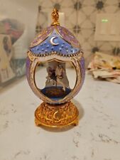 Franklin Mint House of Faberge Porcelain Musical Carousel Egg 24k Gold Accented picture