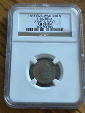 SASA 1863 Army And Navy Civil War Token Ngc Au58 Brown picture