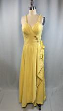Vintage Dress SIZE XS 0 Small yellow wrap sundress long maxi 70s JACK HARTLEY picture