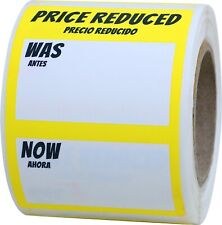 1 Roll 500 Labels Price Reduced Retail Grocery Market Stickers, 2 x 3 Inches picture