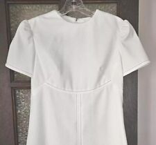 Vintage Homemade 60s 70s White Topstiched Empire Waist Mod Go Go  Dress picture