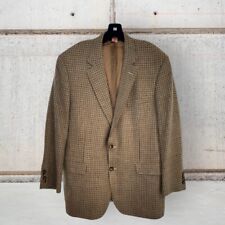 Brooks Brothers 1818 Madison Blazer 44R Beige Houndstooth Silk Linen Wool Jacket picture
