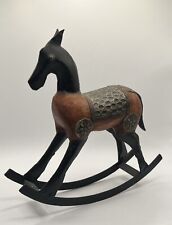 Vintage Cast Iron And Wood Rocking Horse picture