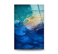 Blue Abstract Tempered Glass Wall Art picture