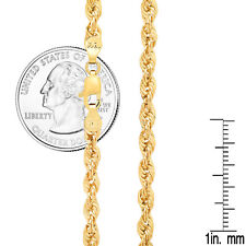 10K Yellow Gold Light 2mm-4mm Diamond Cut Rope Chain Necklace 16