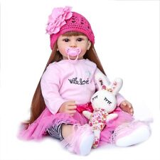 60CM REBORN TODDLER DOLL High Quality Beautiful Girl with Long Hair Gift Toy New picture