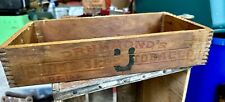 Antique DRUMMONDS HORSE SHOE TOBACCO Jointed Wooden Shipping Box Crate Vintage picture