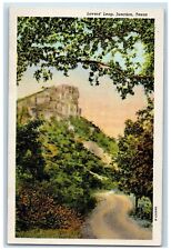 1940 Scenic View Lovers Leap Overlooking Road Junction Texas TX Vintage Postcard picture