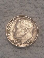 Vintage 1966 No Mint Mark (P) Misaligned Off Center Dime 10 Cents Error picture