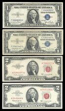 4 Old Paper Money Set Silver Certificates & US Notes 1935 1953 1957 1963 Nice F+ picture