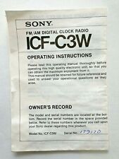 vtg 1985 Sony Dream Machine INSTRUCTION MANUAL book retro Clock Radio ICF-C3W picture