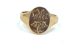 RARE-----Antique 18k Yellow Gold Signet Ring Size 6.75 picture