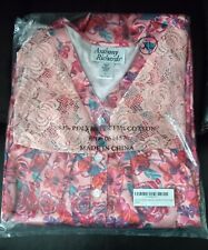 Anthony Richards Nightgown Women XL Pink Floral House Dress Mumu Granny Long Sle picture