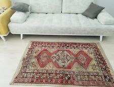 Pre-1900s Antique Wool Pile Tribal Rug for Collectors 3'5
