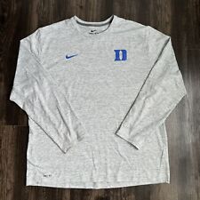 Nike Dri-Fit Duke University Blue Devils Gray Long Sleeve T Shirt Size XXL 2XL picture