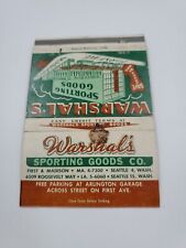 Warshal's Sporting Goods Co. Seattle Washington 40 Strike Matchbook Cover picture