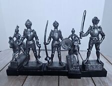 Vintage Plastic Knight And Horses Lot Of 5 Made In Italy/Hong Kong Figures 7-9