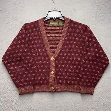 Outback Red Cardigan Womens Small Geometric Wool Sweater Vintage Button Front picture