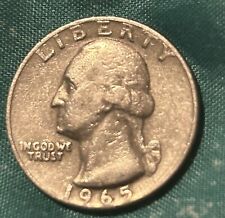 Vintage Rare 1965 Quarter No Mint Mark and Partial Collar And Letter Error picture