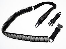 Tactical Paracord Gun Rifle Adjustable Shotgun Sling 1 or 2 Point GRAY / BLACK picture