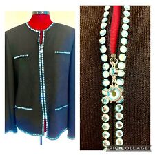 Exquisite St John Evening Classic Knit Black Jacket By Marie Gray 10 W/ Sequins picture
