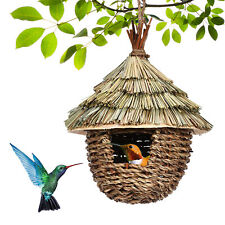 Hanging Hummingbird Houses Hand-woven Straw Bird Nest Outdoor Garden Patio Decor picture