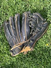 Vintage Orco Japanese Baseball Glove Mitt Black Leather Rare Right Handed picture