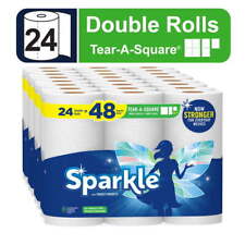 Sparkle Tear-a-Square Paper Towels, Quarter Sheets, White, 24 Double Rolls picture