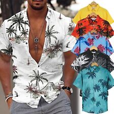 Hawaiian Shirts Men Aloha Summer Casual Beach Button Down Cruise Holiday Party picture