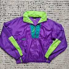 Vintage Columbia Jacket Large Purple Radial Sleeve Windbreaker Nylon 80s 90s picture
